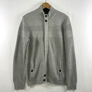 Ted Baker London Mens Full Zip Cardigan Sweater Jacket Sz‎ 3 (Medium) Gray